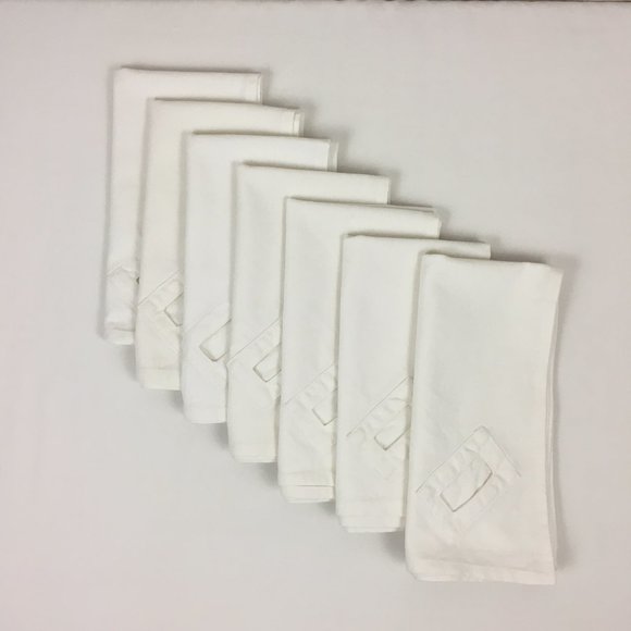 Two's Company Cloth Napkins Name Card Pocket Set of 7 - Picture 1 of 11